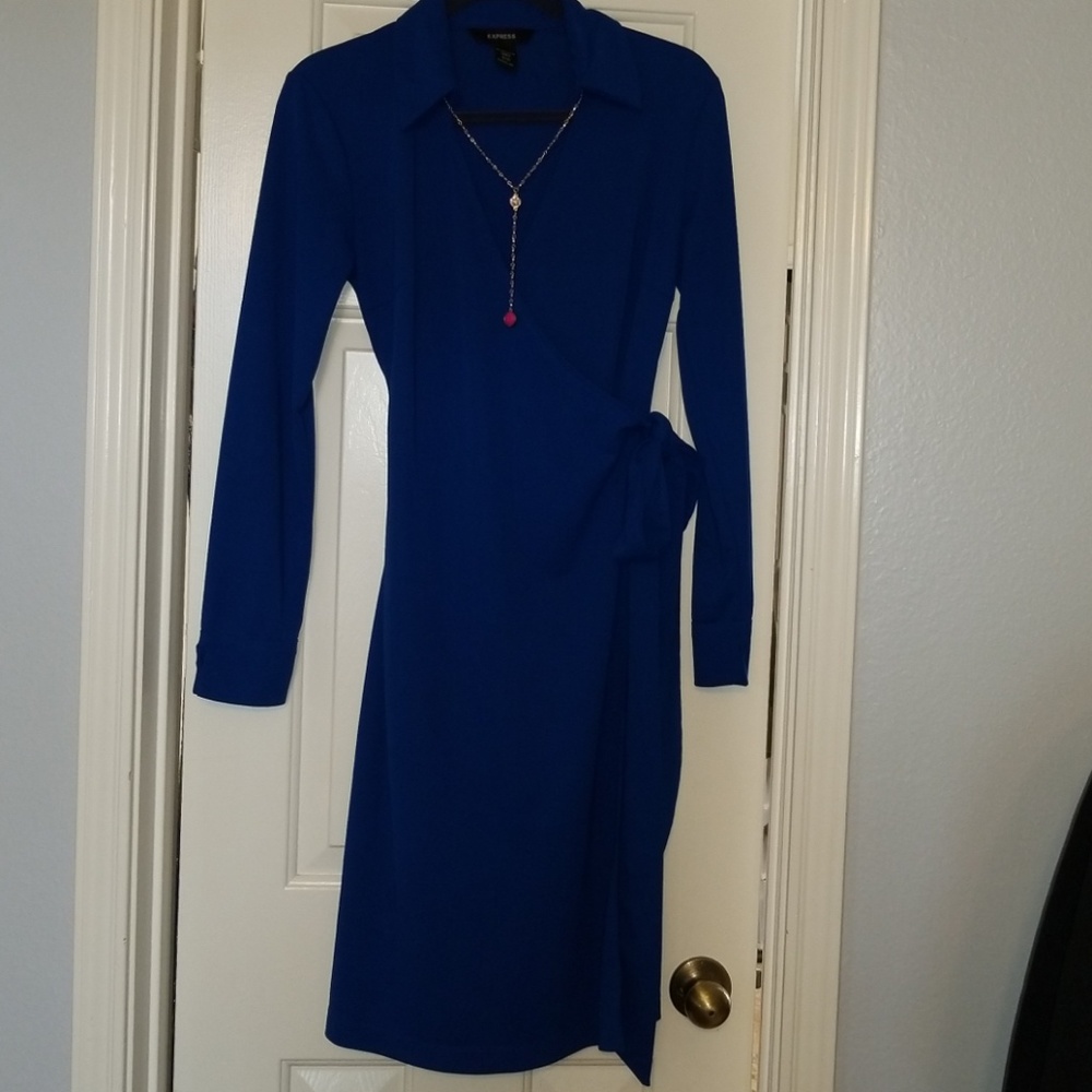 Beautiful royal blue wrap dress